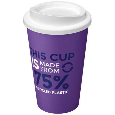 Americano® Eco 350 ml recycelter Becher, lila, weiss bedrucken, Art.-Nr. 21042228 Americano® Eco 350 ml recycelter Becher, lila, weiss bedrucken, Art.-Nr. 21042228