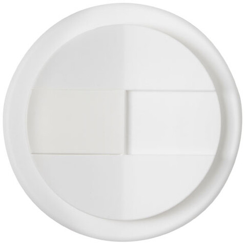 Americano® Eco 350 ml recycelter Becher mit auslaufsicherem Deckel, blau, weiss bedrucken, Art.-Nr. 21042510