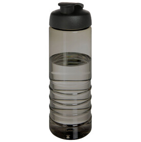 H2O Active® Eco Treble 750 ml Sportflasche mit Stülpdeckel, kohle, schwarz bedrucken, Art.-Nr. 21047900