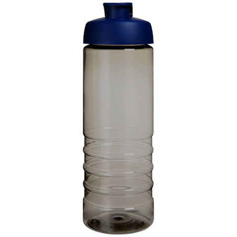 H2O Active® Eco Treble 750 ml Sportflasche mit Stülpdeckel, kohle, blau bedrucken, Art.-Nr. 21047904