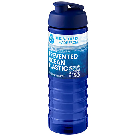 H2O Active® Eco Treble 750 ml Sportflasche mit Stülpdeckel, blau, blau bedrucken, Art.-Nr. 21047905
