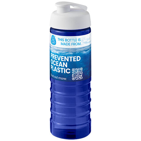 H2O Active® Eco Treble 750 ml Sportflasche mit Stülpdeckel, blau, weiss bedrucken, Art.-Nr. 21047907