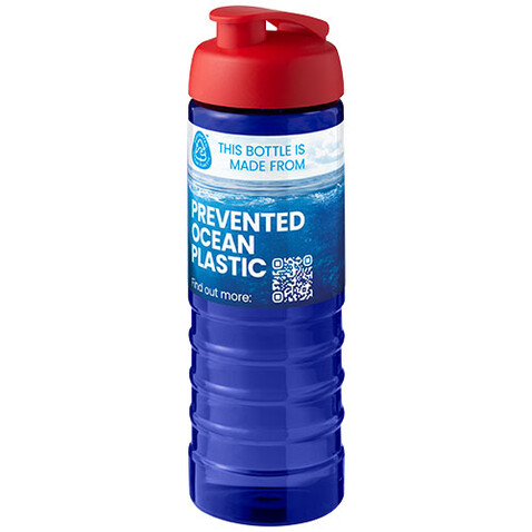 H2O Active® Eco Treble 750 ml Sportflasche mit Stülpdeckel, blau, rot bedrucken, Art.-Nr. 21047908