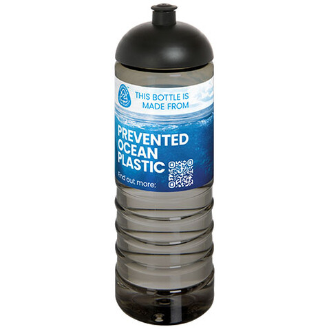 H2O Active® Eco Treble 750 ml Sportflasche mit Stülpdeckel, kohle, schwarz bedrucken, Art.-Nr. 21048000