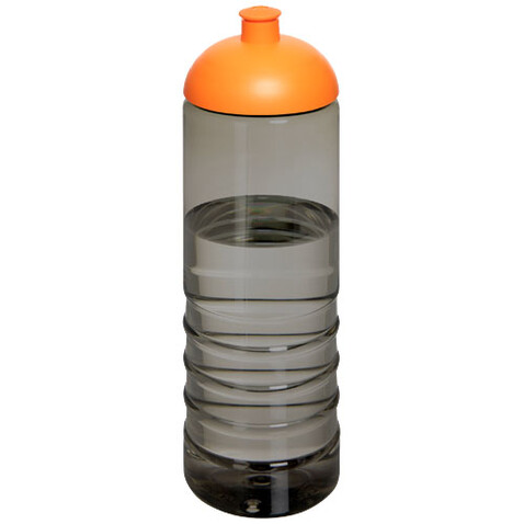 H2O Active® Eco Treble 750 ml Sportflasche mit Stülpdeckel, kohle, orange bedrucken, Art.-Nr. 21048002