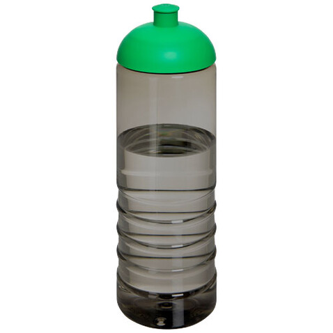H2O Active® Eco Treble 750 ml Sportflasche mit Stülpdeckel, kohle, grün bedrucken, Art.-Nr. 21048003