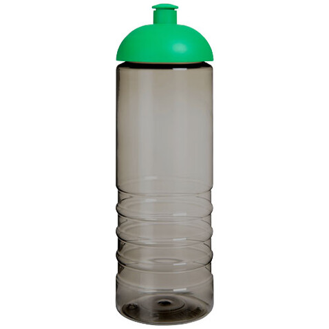 H2O Active® Eco Treble 750 ml Sportflasche mit Stülpdeckel, kohle, grün bedrucken, Art.-Nr. 21048003