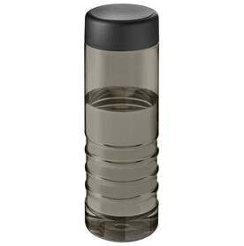 H2O Active® Eco Treble 750 ml Sportflasche mit Drehdeckel, kohle, schwarz bedrucken, Art.-Nr. 21048100