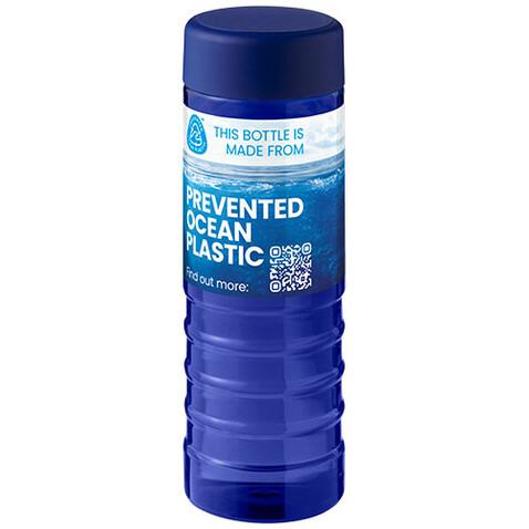 H2O Active® Eco Treble 750 ml Sportflasche mit Drehdeckel, blau, blau bedrucken, Art.-Nr. 21048102
