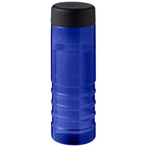 H2O Active® Eco Treble 750 ml Sportflasche mit Drehdeckel, blau, schwarz bedrucken, Art.-Nr. 21048104