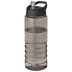 H2O Active® Eco Treble 750 ml Sportflasche mit Stülpdeckel, kohle, schwarz bedrucken, Art.-Nr. 21048200