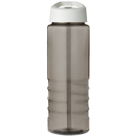 H2O Active® Eco Treble 750 ml Sportflasche mit Stülpdeckel, kohle, weiss bedrucken, Art.-Nr. 21048201