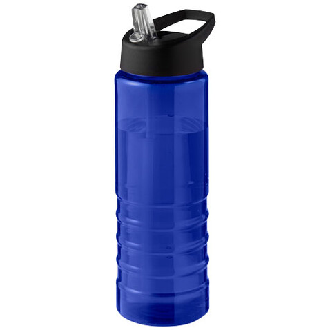 H2O Active® Eco Treble 750 ml Sportflasche mit Stülpdeckel, blau, schwarz bedrucken, Art.-Nr. 21048205