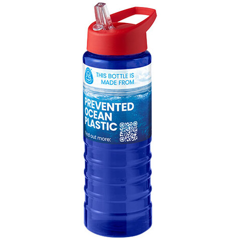 H2O Active® Eco Treble 750 ml Sportflasche mit Stülpdeckel, blau, rot bedrucken, Art.-Nr. 21048210
