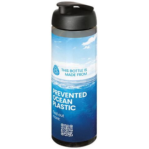 H2O Active® Eco Vibe 850 ml Sportflasche mit Klappdeckel, kohle, schwarz bedrucken, Art.-Nr. 21048300