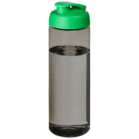H2O Active® Eco Vibe 850 ml Sportflasche mit Klappdeckel, kohle, grün bedrucken, Art.-Nr. 21048303