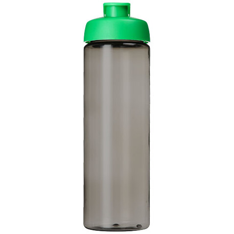 H2O Active® Eco Vibe 850 ml Sportflasche mit Klappdeckel, kohle, grün bedrucken, Art.-Nr. 21048303