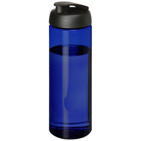 H2O Active® Eco Vibe 850 ml Sportflasche mit Klappdeckel, blau, schwarz bedrucken, Art.-Nr. 21048306