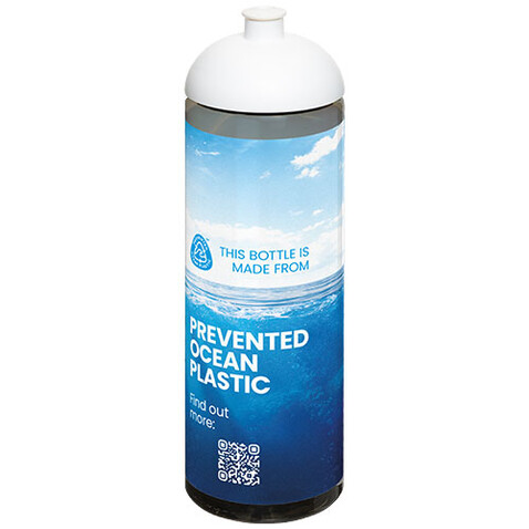 H2O Active® Eco Vibe 850 ml Sportflasche mit Stülpdeckel, kohle, weiss bedrucken, Art.-Nr. 21048401