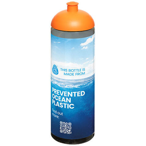 H2O Active® Eco Vibe 850 ml Sportflasche mit Stülpdeckel, kohle, orange bedrucken, Art.-Nr. 21048402
