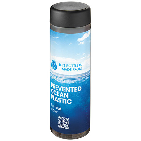 H2O Active® Eco Vibe 850 ml Wasserflasche mit Drehdeckel, kohle, schwarz bedrucken, Art.-Nr. 21048500