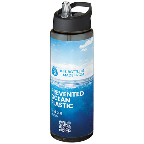H2O Active® Eco Vibe 850 ml Sportflasche mit Ausgussdeckel, kohle, schwarz bedrucken, Art.-Nr. 21048600