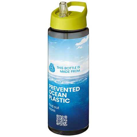 H2O Active® Eco Vibe 850 ml Sportflasche mit Ausgussdeckel, kohle, limone bedrucken, Art.-Nr. 21048603