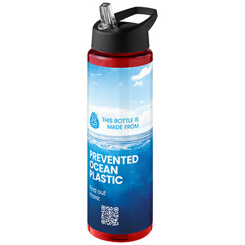 H2O Active® Eco Vibe 850 ml Sportflasche mit Ausgussdeckel, rot, schwarz bedrucken, Art.-Nr. 21048608