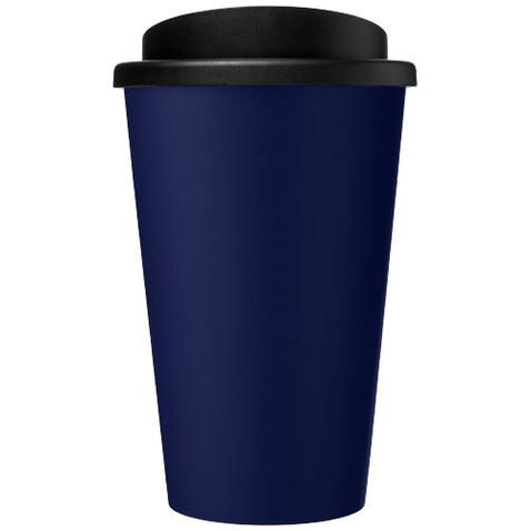 Americano® recycelter isolierter 350 ml Becher, blau, schwarz bedrucken, Art.-Nr. 21069152