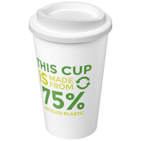 Americano® Eco 350 ml recycelter Becher, weiss bedrucken, Art.-Nr. 21042291
