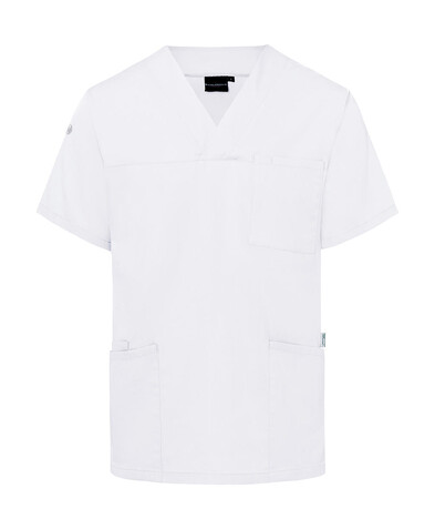 Karlowsky Men`s Slip-on Tunic Essential Short Sl., White, S bedrucken, Art.-Nr. 028670003