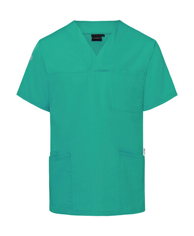 Karlowsky Men`s Slip-on Tunic Essential Short Sl., Emerald Green, 4XL bedrucken, Art.-Nr. 028675019