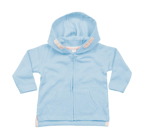 BabyBugz Baby Hoodie, Dusty Blue Organic, 6-12 bedrucken, Art.-Nr. 032473093