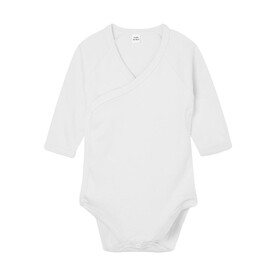 BabyBugz Baby Long Sleeve Kimono Bodysuit, White, 0-3 bedrucken, Art.-Nr. 070470001