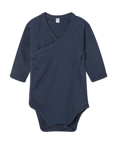BabyBugz Baby Long Sleeve Kimono Bodysuit, Nautical Navy, 0-3 bedrucken, Art.-Nr. 070472011