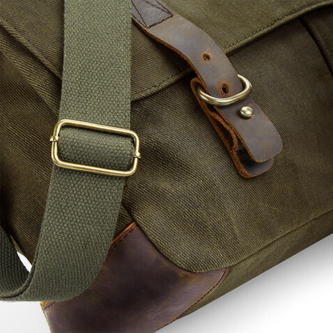 Quadra Heritage Waxed Canvas Messenger, Desert Sand, One Size bedrucken, Art.-Nr. 080307420