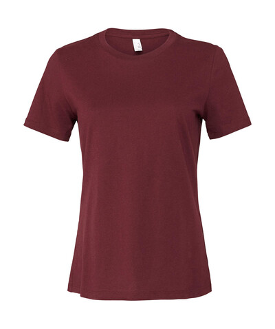 Bella Women`s Relaxed Jersey Short Sleeve Tee, Maroon, L bedrucken, Art.-Nr. 194064455
