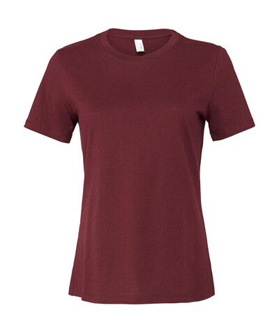 Bella Women`s Relaxed Jersey Short Sleeve Tee, Maroon, M bedrucken, Art.-Nr. 194064454