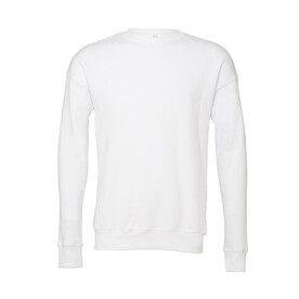 Bella Unisex Drop Shoulder Fleece, White, XS bedrucken, Art.-Nr. 208060002