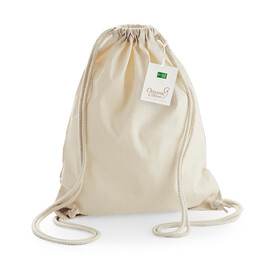 Westford Mill EarthAware™ Organic Gymsac, Natural, One Size bedrucken, Art.-Nr. 609280080