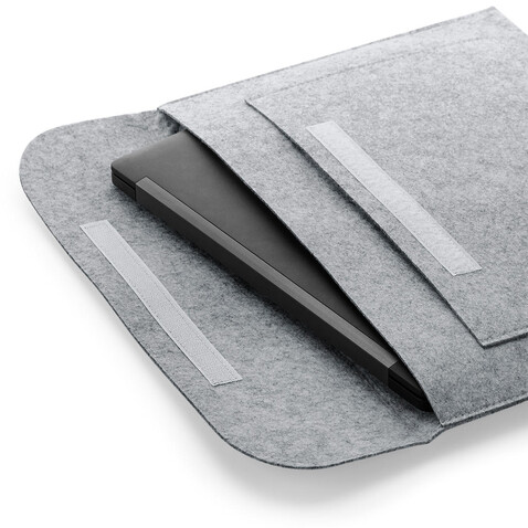 Bag Base Felt Laptop/Document Slip, Grey Melange, One Size bedrucken, Art.-Nr. 917291250