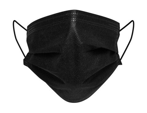 Virshields Medical face mask 3-ply, Black, One Size bedrucken, Art.-Nr. 996631010