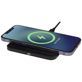 Hybrid hochwertiges wireless 15W Ladepad, schwarz bedrucken, Art.-Nr. 12424090 Hybrid hochwertiges wireless 15W Ladepad, schwarz bedrucken, Art.-Nr. 12424090