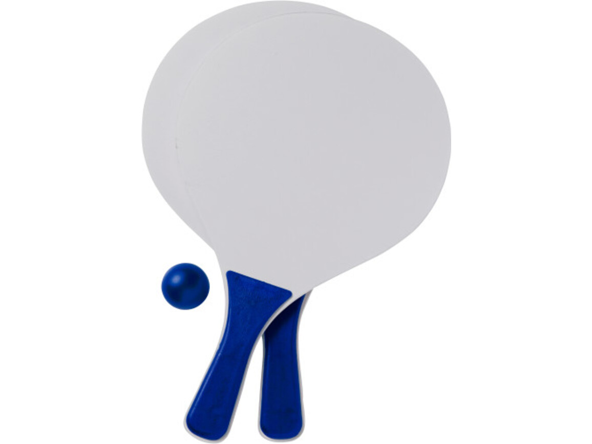 Beach-Ball-Tennisspiel aus Holz Fabien – Blau bedrucken, Art.-Nr. 005999999_2578