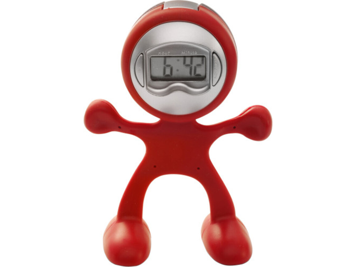 Tischuhr aus flexiblem ABS-Kunststoff Finley – Rot bedrucken, Art.-Nr. 008999999_3073