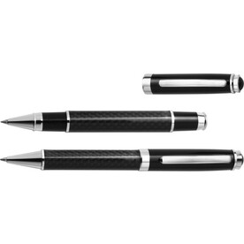 Schreibset aus Metall Ziva – Schwarz bedrucken, Art.-Nr. 001999999_3337