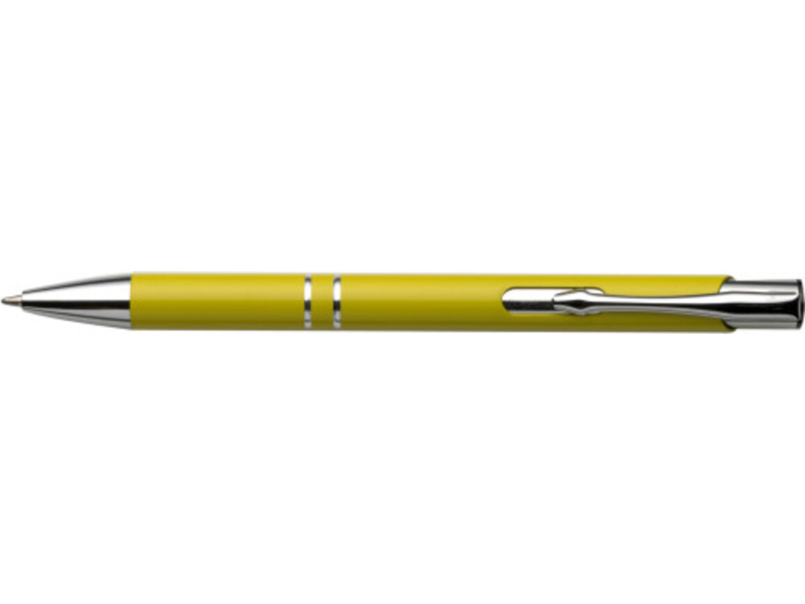 Kugelschreiber aus Aluminium Albacete – Gelb bedrucken, Art.-Nr. 006999999_3444