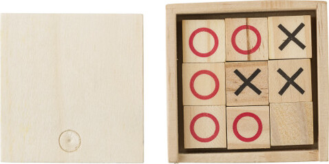 Hölzernes Tic Tac Toe-Spiel Alessio – Braun bedrucken, Art.-Nr. 011999999_427062