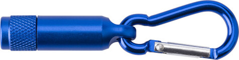Mini-Taschenlampe aus Aluminium mit Karabiner Tracy – royal blue bedrucken, Art.-Nr. 948999999_432009