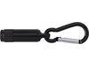 Mini-Taschenlampe aus Aluminium mit Karabiner Tracy – Schwarz bedrucken, Art.-Nr. 001999999_432009